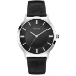 Montre homme - guess - escrow - cuir noir - �tanche 3 atm - affichage analogique