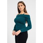 Guess - pull col bardot - bleu canard - m - bleu - pulls & gilets & sweats femme