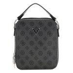 Guess sac � �paule bandouli�re gris fonc� noir pour homme torino crossbody double zip around coal / black ...