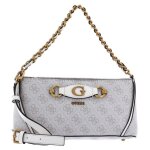 Guess sac � main beige cr�me pour femme - izzy crossbody top zip dove logo 217799