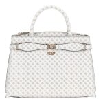 Sac � main - guess - arlena girlfriend satchel - blanc / taupe - 32x22x10. 5 cm - 900g