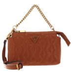Guess sac � main marron pour femme - elenia mini crossbody top zip cognac 207683