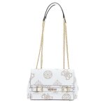Guess sac � �paule vieux rose blanc pour femme - sestri logo convertible crossbody flap white logo 248387 ...