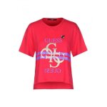 Guess t - shirt femme iris w83i10 rouge fuschia