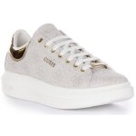 Guess vibo baskets  lacets en synthtique avec logo 4g pour femmes en ivoire (ivoire 40)