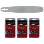Gt market - guide 38 cm (15 pouces) + lot de 3 cha�nes 64 maillons - compatible tron�onneuses husqvarna ...