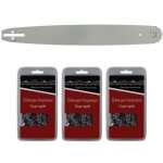 Gt market - guide 45 cm (18 pouces) + lot de 3 cha�nes 68 maillons - compatible tron�onneuses husqvarna ...