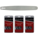 Gt market - guide 50 cm (20 pouces) + lot de 3 cha�nes 72 maillons - compatible tron�onneuses husqvarna ...