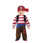D�guisement - pirate b�b� - 12 - 18 mois - t - shirt pantalon et mouchoir - lavage � la main