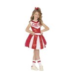 Dguisement de pom - pom girl - guirca - rouge  sequins - fille 5 - 6 ans - paillettes - 1 robe