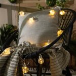 Guirlande d?ampoules led solaire galilei 2m 3000k blanc chaud