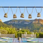 Guirlande ext�rieure hybride - lumisky - samoa light hybrid - solaire et secteur - 10 abat - jour rotin ...