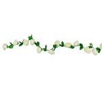 Guirlande fleurs rosier artificiel 220cm blanc