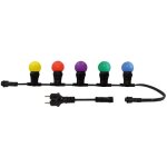 Guirlande guinguette led 10x07w / 30lm connectable 10 ampoules multicolores b22 - l. 10m Guirlande guinguette led 10x07w / 30lm connectable 10 ampoules multicolores b22 - l. 10m