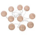 Guirlande led - paris prix - 10 boules - 164 cm - rose - clairage  piles