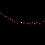 Guirlande lumineuse boules bois 220cm rouge