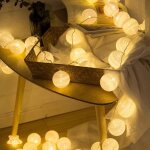 Guirlande lumineuse boule coton piles avec vipith 3m 20led chane lumire pour chambre nol anniversaire ...