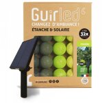 Guirlande lumineuse boules dext�rieur solaire guinguette led - �tanche - 32 boules 64m - foug�re