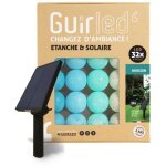Guirlande lumineuse boules dext�rieur solaire guinguette led - �tanche - 32 boules 64m - horizon