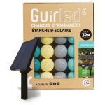 Guirlande lumineuse boules dext�rieur solaire guinguette led - �tanche - 32 boules 64m - scandinave