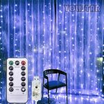 Guirlande lumineuse exterieur 3m * 3m 300 led guirlande guinguette 8 mode guirlande led bleu