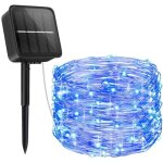 Guirlande lumineuse exterieur solaire 100 led 10m tanche ip65 avec 8 modes eclairage dambiance jolies ...