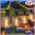 Guirlande lumineuse ext�rieure 55ft / 16. 7m guirlande guinguette led g40 ampoules 25 + 2 rechange guirlande ...