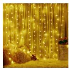 Guirlande lumineuse - jormftte - rideau lumineux 3m - 300 led - 8 modes declairage - blanc chaud