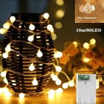 Guirlande lumineuse exterieure10m 80 ledsbatterie � piles�tanche8 modes avec t�l�commande pour le balconchambr ...