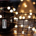 Guirlande lumineuse led  piles - marsee - 80 ampoules - blanc chaud - 10 m