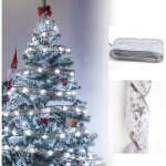 Guirlandes lumineuses � ruban brillant sapin no�l led5m - guirlande decorative de noel et mariage - blanc ...