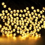 Guirlande lumineuse solaire tanche extrieur 100led 17m blanc chaud rgb dcoration de nol