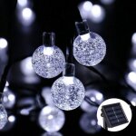Guirlande lumineuse solaire tanche extrieur blanc froid 30led 6m dcoration de nol