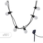 Guirlande lumineuse solaire - lumisky - party milky solar - 5. 70 m - 8 modes - 10 globes blanc chaud ...