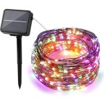 Guirlande lumineuse solaire - tanbaby - 10m 100 led - multicolore - �tanche - pour jardin patio mariage ...