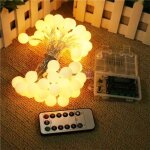 Guirlande lumineuse vipith - 40 boules - blanc chaud - 6m - led  piles