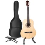 Guitare acoustique classique max soloart avec support et repose - pied - bois