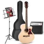 Guitare lectrique acoustique max showkit - bois - set complet avec amplificateur et accessoires