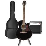 Guitare �lectrique acoustique max showkit - noir - id�al pour d�butants et avanc�s
