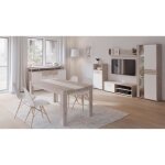 Gulada ensemble meuble tl - buffet 170cm - table  manger 160cm - contemporain - blanc et dcor chne ...
