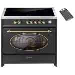 Cuisini�re � induction - gurari - e 913 ru bl - 90 cm - 121l - 5 zones avec booster