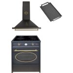 Cuisini�re � induction - gurari - gch e 612 bl r - 60 cm - four �lectrique + hotte aspirante gch 975 ...