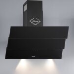 Gurari hotte de cuisine gch d 267 bl 6 prime + charbon hotte aspirante noire 60 cm noir verre 1000m� ...