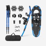 Gymax ensemble de raquettes � neige l�g�res 63 cm avec fixation � double cliquet b�tons de randonn�e ...