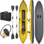 Gymax kayak gonflable pour 2 personnes avec si�ges amovibles 357x80x38cmcharge 160kg cano� gonflable ...