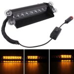 Gyrophare voiture 8w 800lm 8 - led jaune lumire 3 - modes angle rglable stroboscope flash dash lampe ...