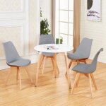 H. j wedoo ensemble table � manger de 2 � 4 personnes blanc + 4 chaises scandinaves gris - 54 * 54 * ...