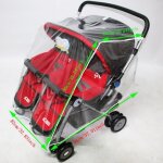 Habillage pluie poussette double housse de pluie protection poussette jumeaux avec boucle dattache