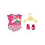 Habit poup�e 39 - 46 cm : combinaison bain ours + chaussure rose baby born - v�tement accessoire poup�e ...