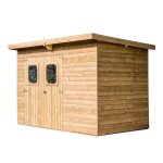 Habrita abri panneaux - 19 mm - toit mono pente en plaques ondul�es onduline - 645 m�
